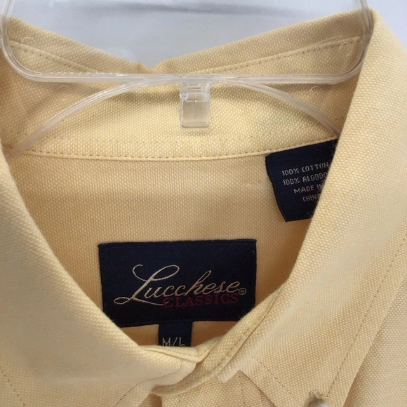 Lucchese Classics Men’s Long Sleeve Western Shirt Pale Yellow Casual Size M/L - Picture 4 of 6